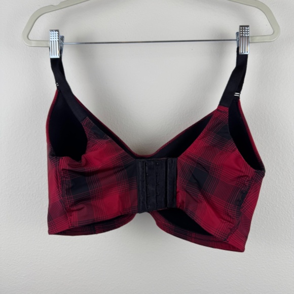 Plaid Red and Black Women's Bra - Picture 6 of 14